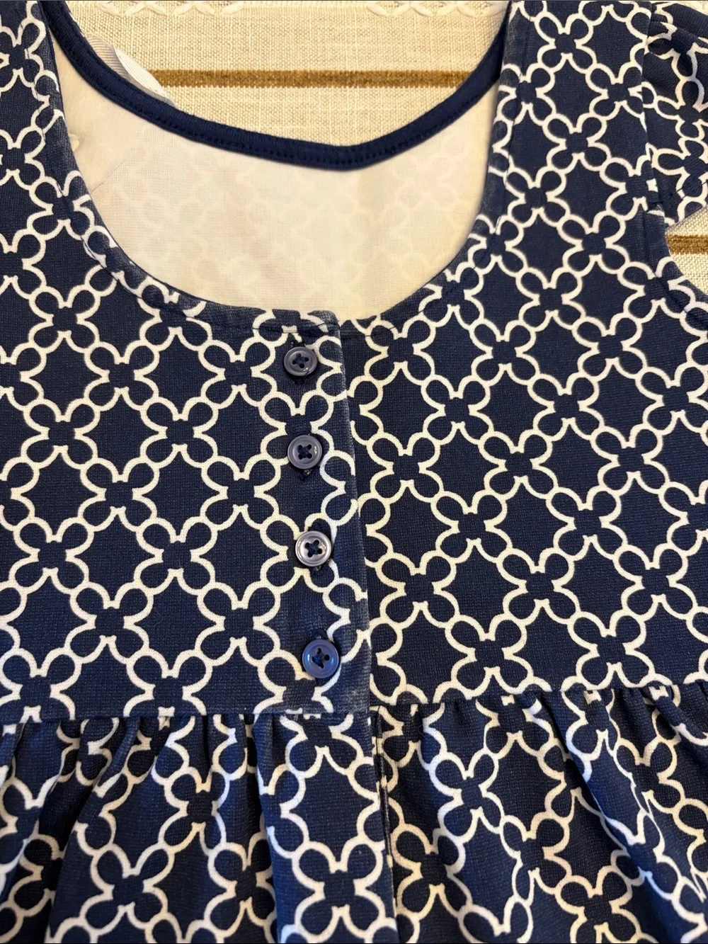 Janie and Jack Navy Dress with White Flower
